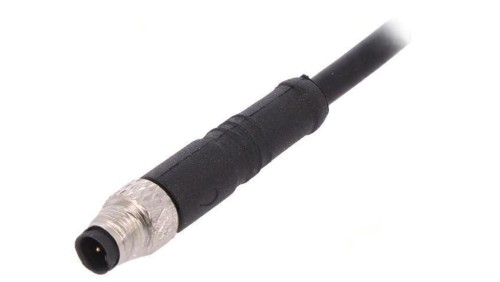 Złącze M5 wtyk męskie przewody PIN: 3 1A proste IP67 60V 1m PXPTPU05FIM03ACL010PUR