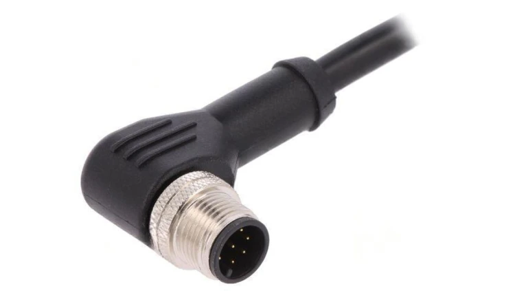 Złącze M12 wtyk męskie PIN: 8 kątowe 2A 30V IP67 przewody PXPPVC12RAM08ACL010PVC