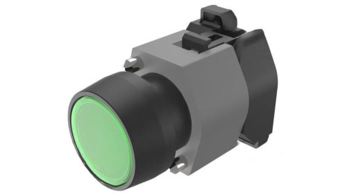 Przełącznik przyciskany 22mm Poz.stab 1 zielony IP65 płaski 704.029.5
