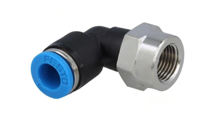 Złączka wtykowa gwintowana,kątowa 90 -0,95-6bar QS -10-80C 153274