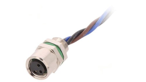 Złącze M8 żeńskie PIN: 3 60V IP67 proste gniazdo 3A 100mm PXMBNI08FPF03AFL001