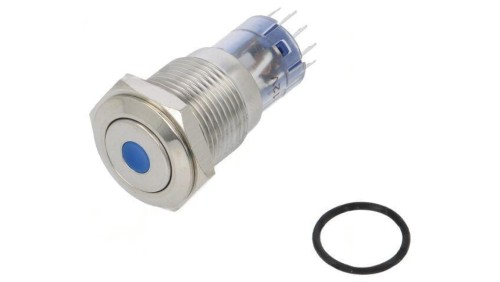 Przełącznik wandaloodporny DPDT 3A/250VAC IP67 ON-(ON) 12VDC MP0045/1E1BL012S