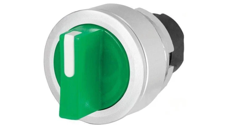 Przełącznik obrotowy 22mm Poz.stab 2 zielony IP65 wystający 46-2W28.3CM0.001