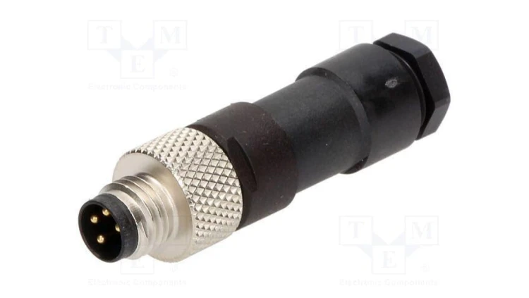 Złącze M8 męskie PIN 4 4A 60V IP67 Nano-Change proste wtyk 1200910010