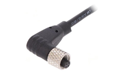 Złącze M5 wtyk żeńskie przewody PIN: 4 1A kątowe IP67 60V PXPPVC05RAF04ACL010PVC