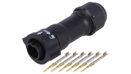 Złącze okrągłe X-Lok, wtyk, motaż na przewód, PIN: 6 męskie ze stykami BD-06BFMA-QL8MP0