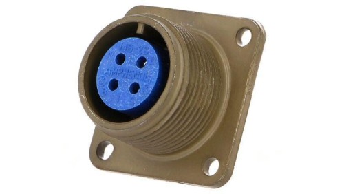 Złącze okrągłe gniazdo kołnierz (4 otwory) na panel -PIN 4 97-3102A-14S-2S