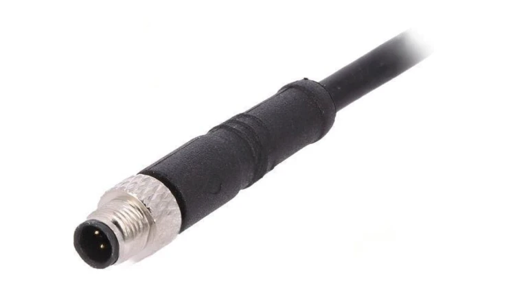 Złącze M5 wtyk męskie przewody PIN: 4 1A proste IP67 60V 1m PXPTPU05FIM04ACL010PUR