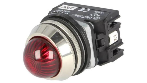 Lampka kontrolna, 30mm, Podświetlenie: LED, żarówka, Ø30,5mm, IP20, NEF30 NEF30-LEC-230VAC