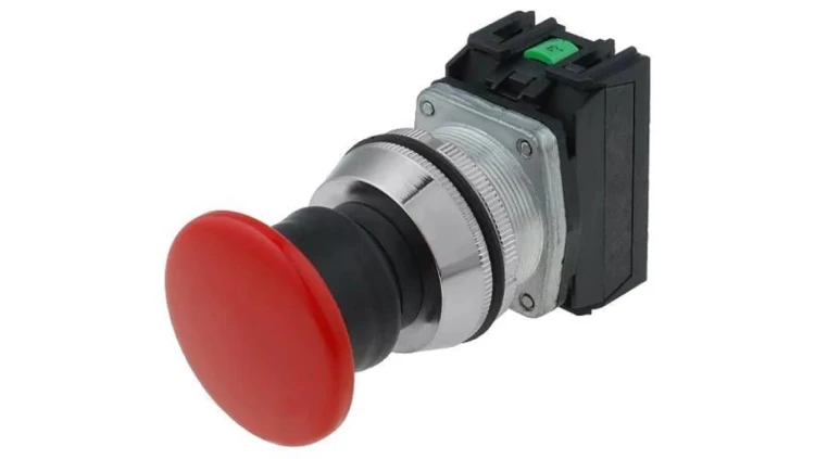 Przełącznik przyciskany, Ilość pozycji stabilnych: 1, NC + NO, czerwony, 30mm NEF30-UDCXY