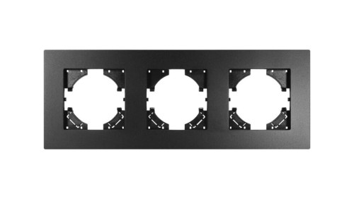 Ramka potrójna MODERN-Q, czarne aluminium gładkie (linia Alu Pure)