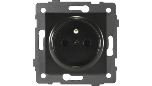 Gniazdo pojedyncze 2P+Z MODERN-Q, 16A-250V~, czarne