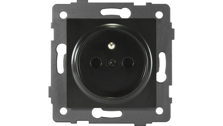 Gniazdo pojedyncze 2P+Z MODERN-Q, 16A-250V~, czarne