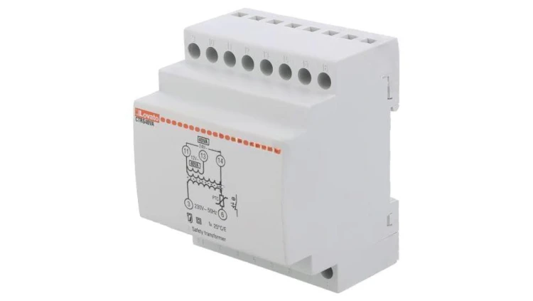 Transformator sieciowy, 40VA, 230VAC, 12V, 24V, na szynę DIN CTRS40VA