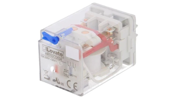 Przekaźnik elektromagnetyczny, DPDT, Cewka: 24VDC, 10A/250VAC HR702CD024