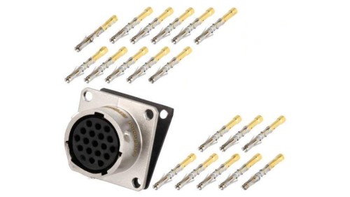 Złącze okrągłe gniazdo kołnierz (4 otwory) na panel -PIN 19 RT0W01419SNH-K