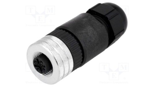 Złącze M12 wtyk PIN 4 żeńskie Micro-Change proste IP67 4A 1200710036