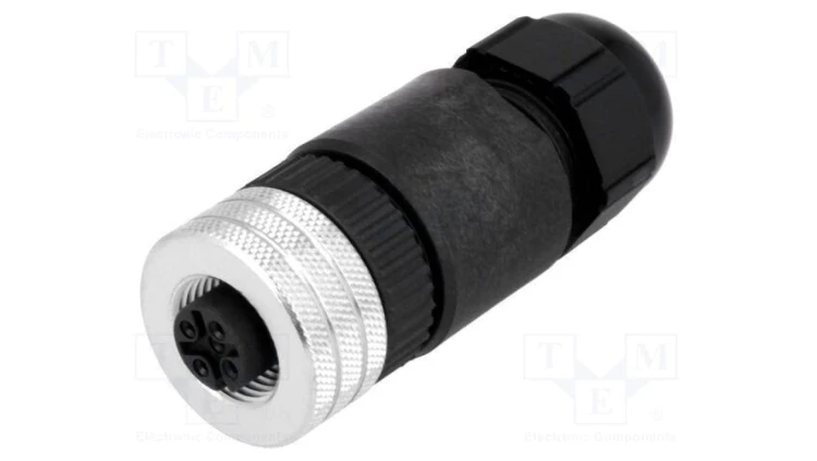 Złącze M12 wtyk PIN 4 żeńskie Micro-Change proste IP67 4A 1200710036