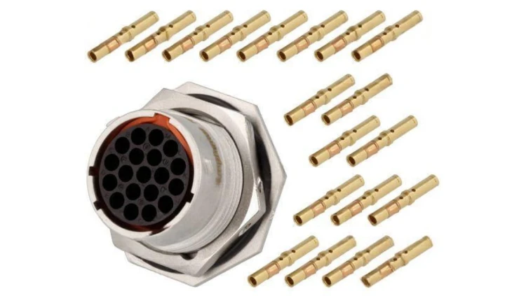 Złącze okrągłe gniazdo wtyk -PIN 19 żeńskie zaciskanie RT360 RT071619SNH-K