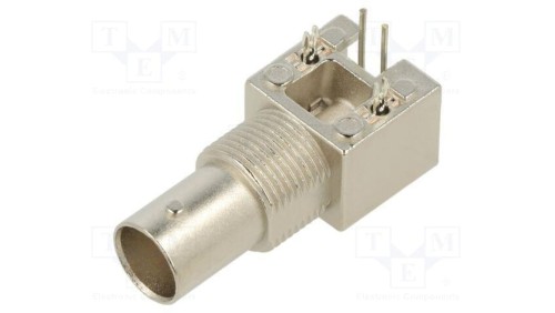 Złącze BNC gniazdo żeńskie kątowe 90 75 THT na PCB złocony 73101-0120