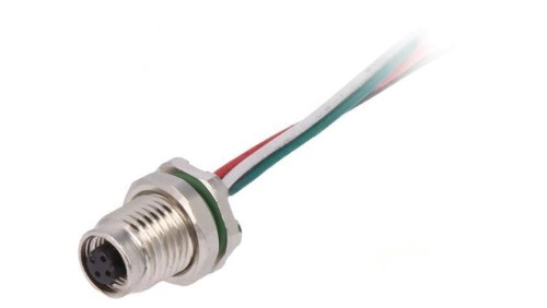 Złącze M5 gniazdo żeńskie przewody PIN: 4 IP67 60V 100mm 1A PXMBNI05RPF04AFL001