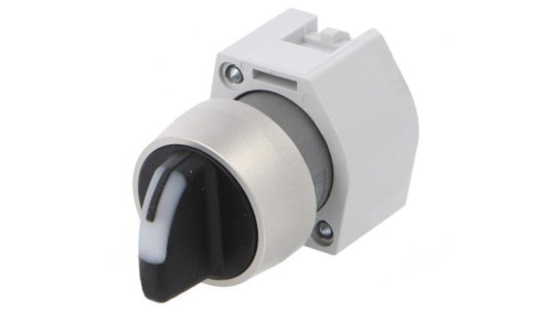 Przełącznik obrotowy 22mm Poz.stab 1 żółty/czarny BA9S,LED 704.413.0I