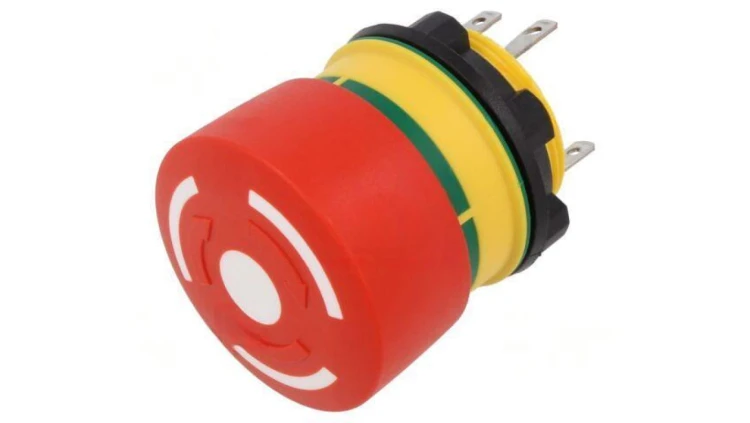 Przełącznik bezpieczeństwa 22mm Poz.stab 2 NC + NO czerwony 84-5330.0020