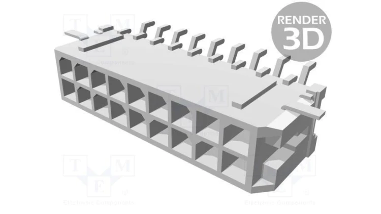 Złącze przewód-płytka gniazdo męskie PIN 18 Micro-Fit 3.0 43045-1809