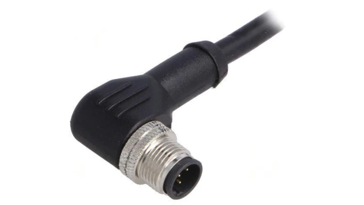 Złącze M12 wtyk męskie PIN: 5 kątowe kod B-Profibus 4A 60V PXPPVC12RAM05BCL010PVC