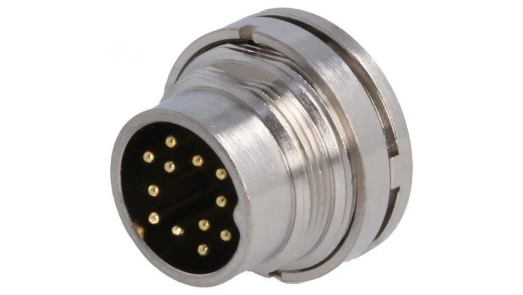 Złącze M16 gniazdo męskie PIN: 12 3A 60V lutowanie proste PXMBNI16RPM12ASCM16