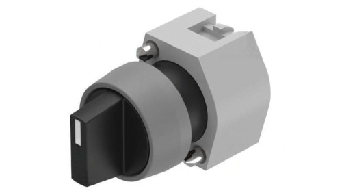 Przełącznik obrotowy 22mm Poz.stab 2 szary/czarny brak IP65 704.410.0