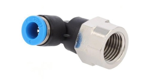 Złączka wtykowa gwintowana,kątowa 90 -0,95-6bar QS -10-80C 153275