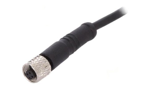 Złącze M5 wtyk żeńskie przewody PIN: 3 1A proste IP67 60V PXPPVC05FBF03ACL010PVC