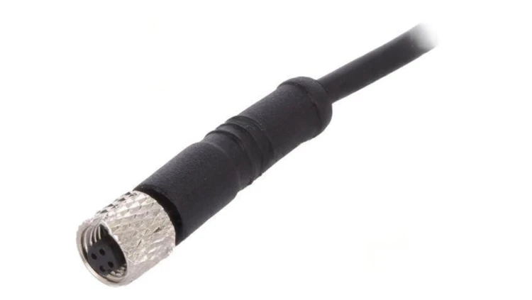 Złącze M5 wtyk żeńskie przewody PIN: 3 1A proste IP67 60V PXPPVC05FBF03ACL010PVC