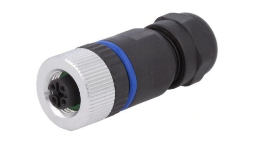 Złącze M12 wtyk PIN: 4 żeńskie 250V proste IP67 na przewód PXPPAM12FBF04ASTPG9