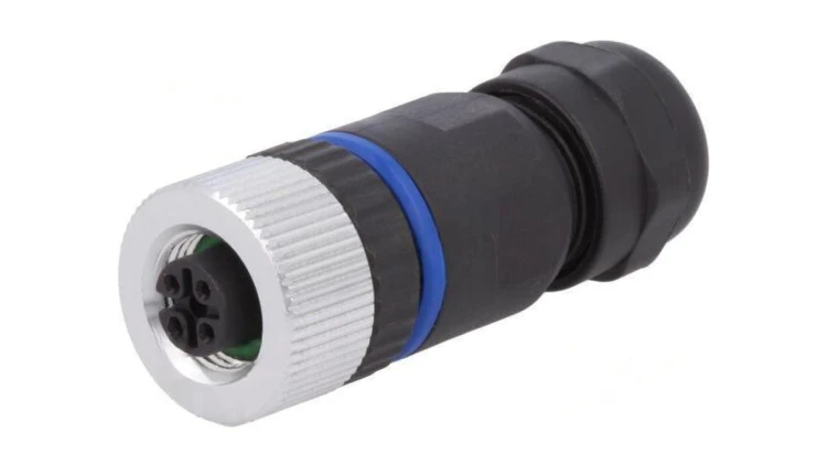 Złącze M12 wtyk PIN: 4 żeńskie 250V proste IP67 na przewód PXPPAM12FBF04ASTPG9