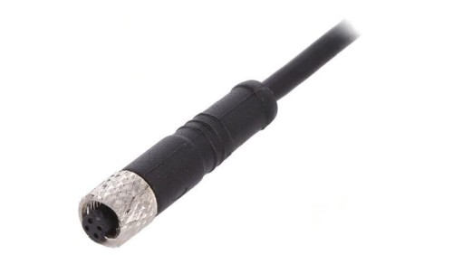Złącze M5 wtyk żeńskie przewody PIN: 4 1A proste IP67 60V PXPPVC05FBF04ACL010PVC
