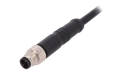 Złącze M5 wtyk męskie przewody PIN: 3 1A proste IP67 60V 1m PXPPVC05FIM03ACL010PVC