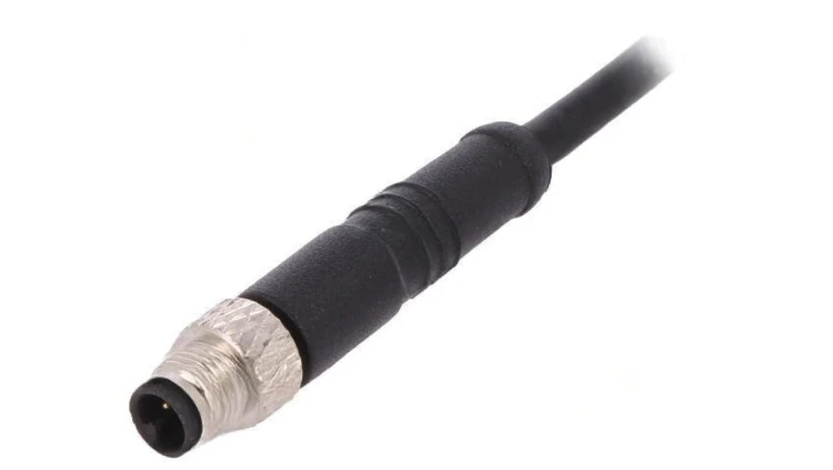 Złącze M5 wtyk męskie przewody PIN: 3 1A proste IP67 60V 1m PXPPVC05FIM03ACL010PVC