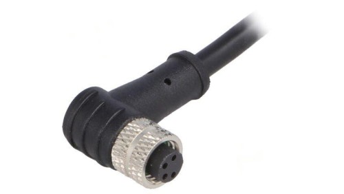 Złącze M8 żeńskie PIN: 4 3A 30V IP67 kątowe na przewód wtyk PXPPVC08RAF04ACL010PVC