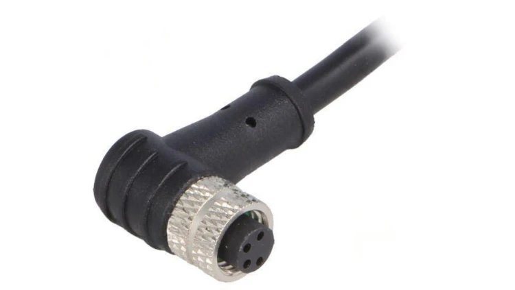 Złącze M8 żeńskie PIN: 4 3A 30V IP67 kątowe na przewód wtyk PXPPVC08RAF04ACL010PVC