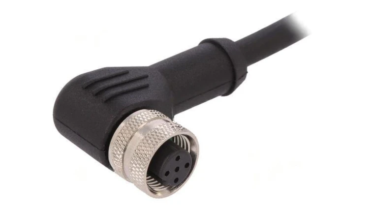 Złącze M12 wtyk żeńskie PIN: 5 kątowe kod B-Profibus 4A 60V PXPTPU12RAF05BCL010PUR
