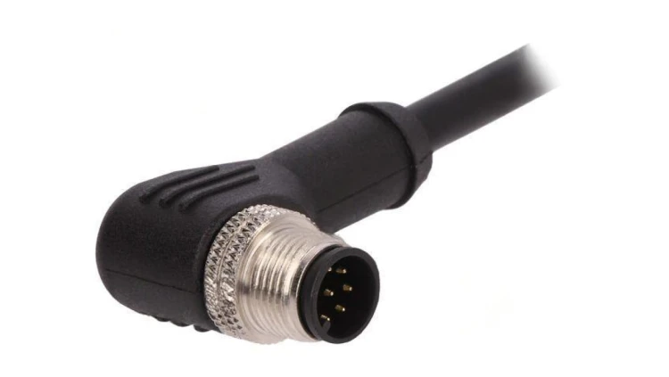 Złącze M12 wtyk męskie PIN: 8 kątowe 2A 30V IP67 przewody PXPTPU12RAM08ACL010PUR
