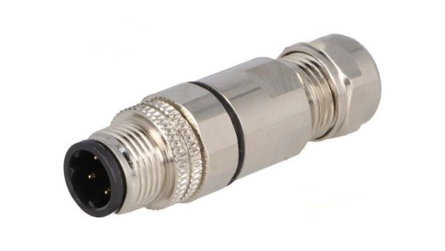 Złącze M12 wtyk PIN: 4 męskie 250V proste IP67 lutowanie 4A PXMBNI12FIM04DSCPG7