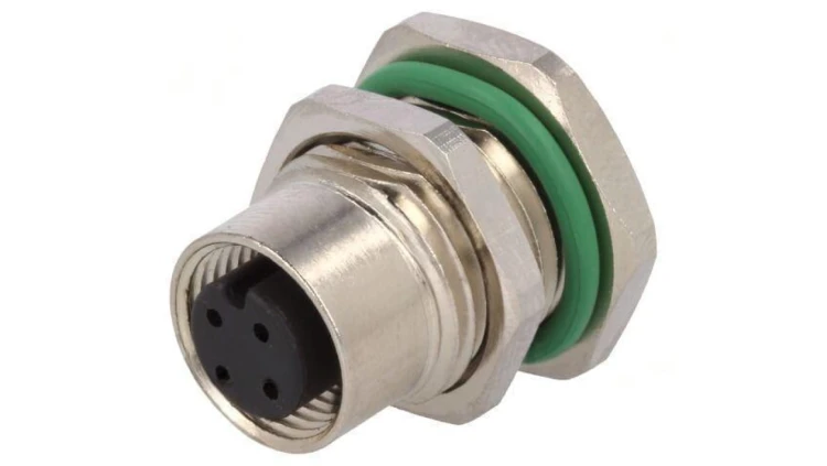 Złącze M12 gniazdo PIN: 4 żeńskie 250V proste IP67 THT 4A PXMBNI12RPF04APCPG9