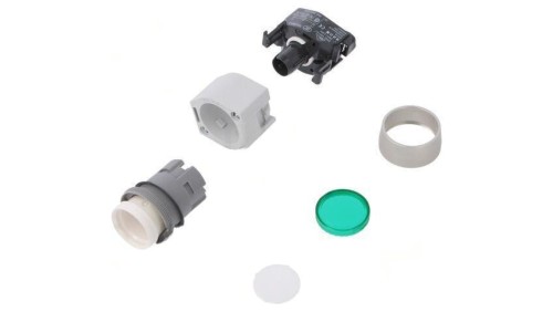 Przełącznik przyciskany 22mm Poz.stab 1 zielony IP65 płaski 704.032.5