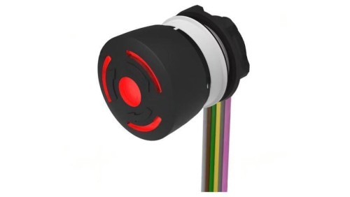 Przełącznik bezpieczeństwa 22mm Poz.stab 2 NC x2 czarny LED 84-6341.2B40