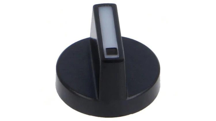 Pokrętło Kolor przycisku biały plastik Ø18mm Korpus czarny 52-928.9