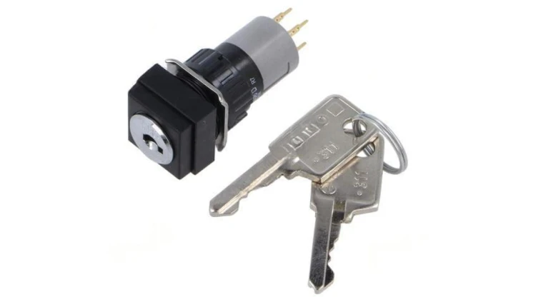 Przełącznik obrotowy z kluczem 16mm Poz.stab 2 NC + NO 51 51-445.036D