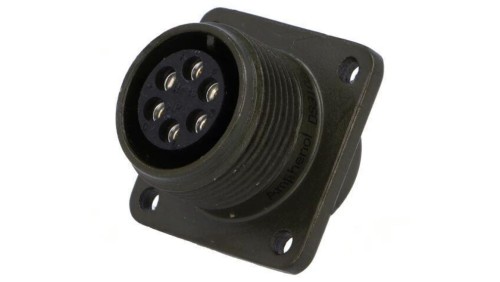 Złącze okrągłe gniazdo kołnierz (4 otwory) na panel -PIN 6 DS3102A 14S-6S
